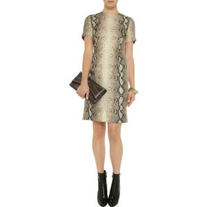 Iris & Ink Snake Print Silk‎ Short Sleeve Dress